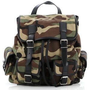 SAINT LAURENT: Rock Sac Backpack Camouflage Canvas